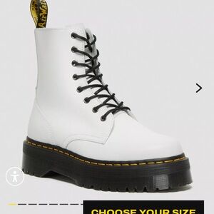 Dr. Marten Jadon Platform Boots White W size 7
